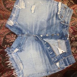 AGOLDE Distressed Denim Shorts